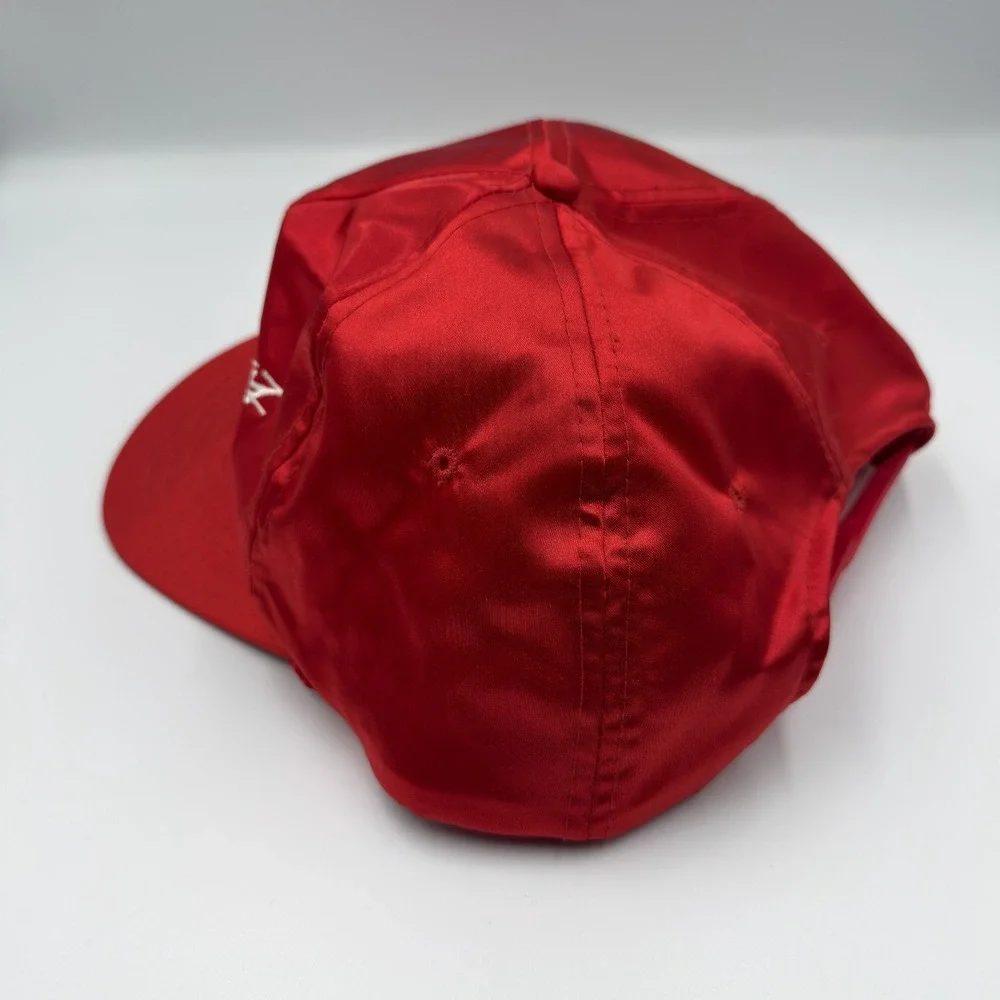 Vintage Chevrolet The Heartbeat of America Red Nylon Snapback Hat Ama Pro Chevy